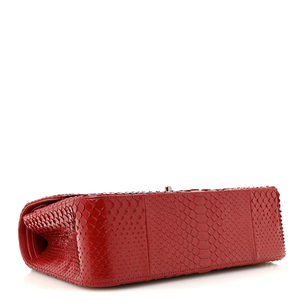 Snakeskin Jumbo Double Flap Red At My store