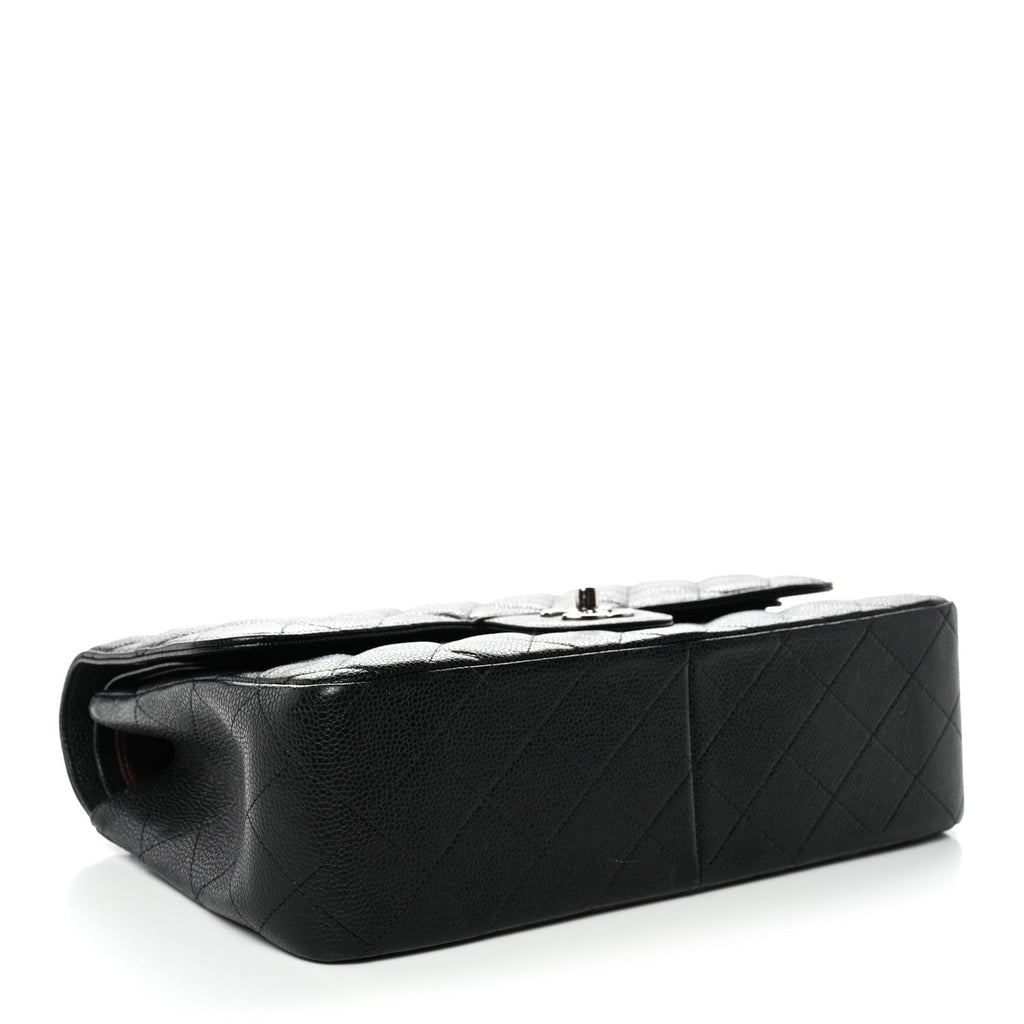 Caviar Quilted Jumbo Double Flap Black At My store