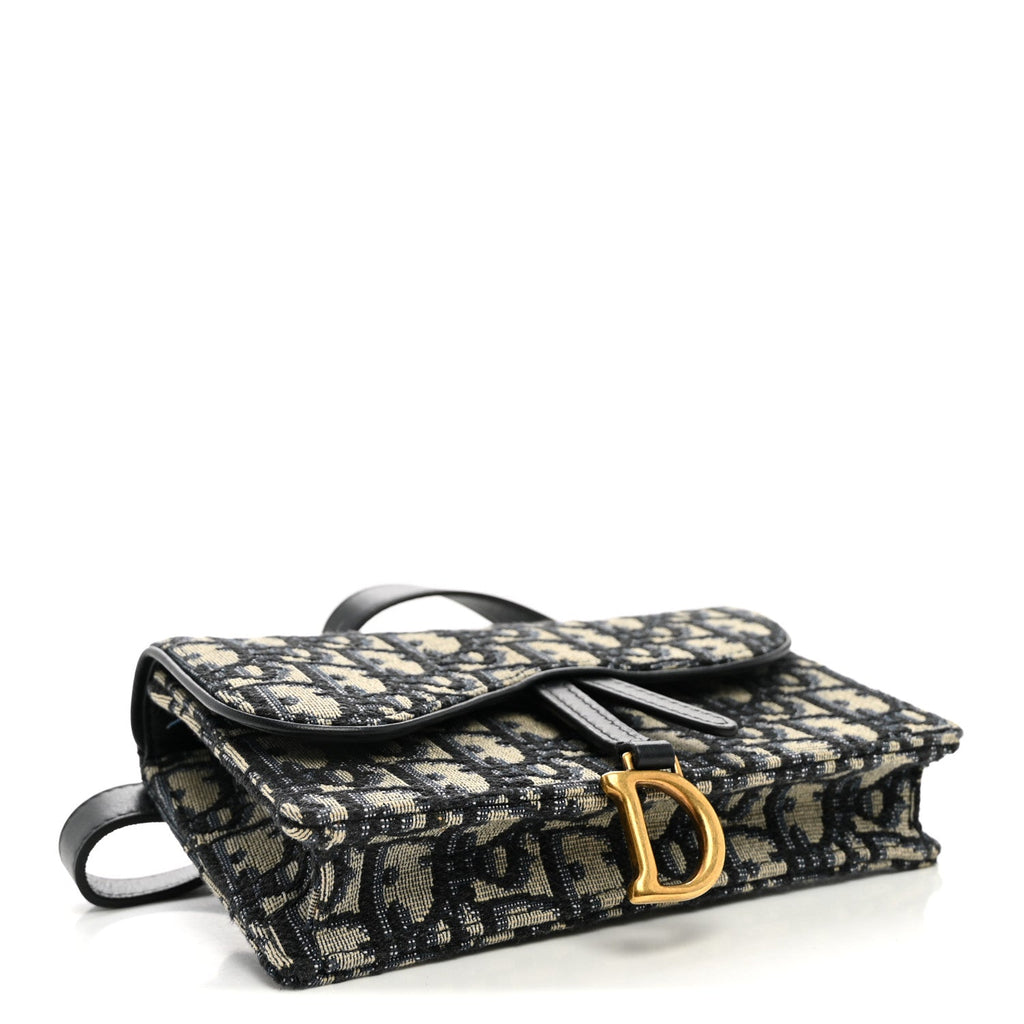 Oblique Saddle Belt Bag Blue AT My store