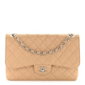Caviar Quilted Jumbo Double Flap Beige Clair At My store