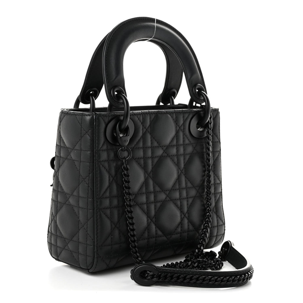 Ultra Matte Calfskin Cannage Mini Lady Dior Black AT My store