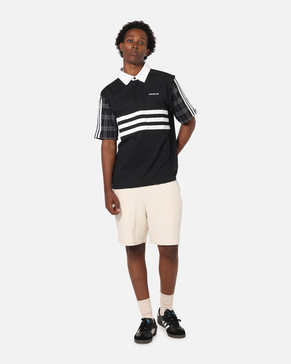 Best-Selling Adidas Tartan Regular Rugby Polo T-Shirt Black