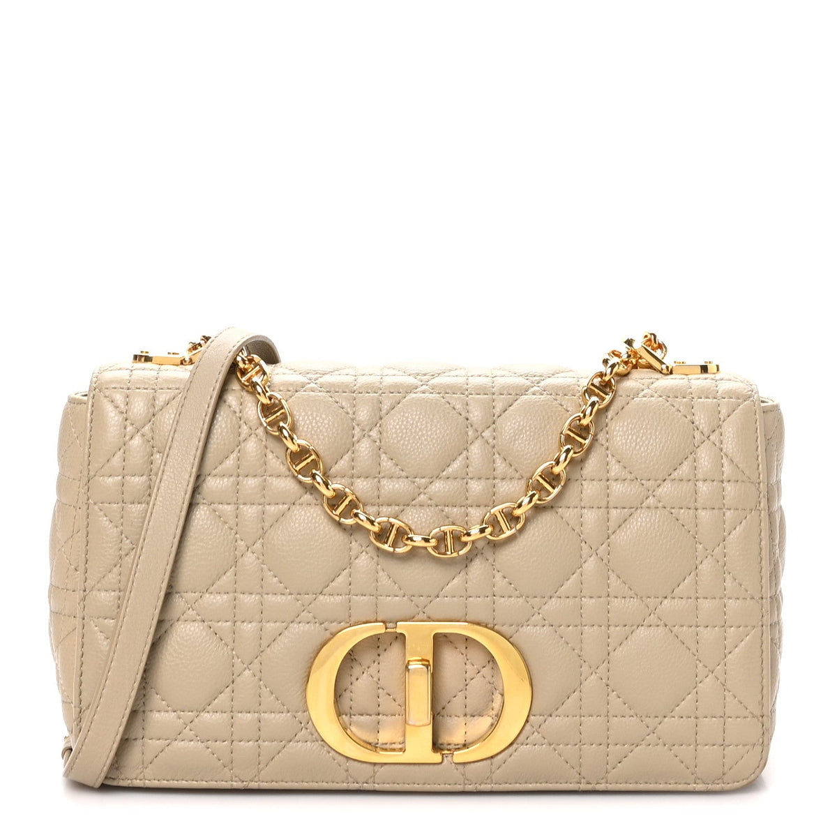 Supple Calfskin Cannage Medium Caro Bag Beige AT My store