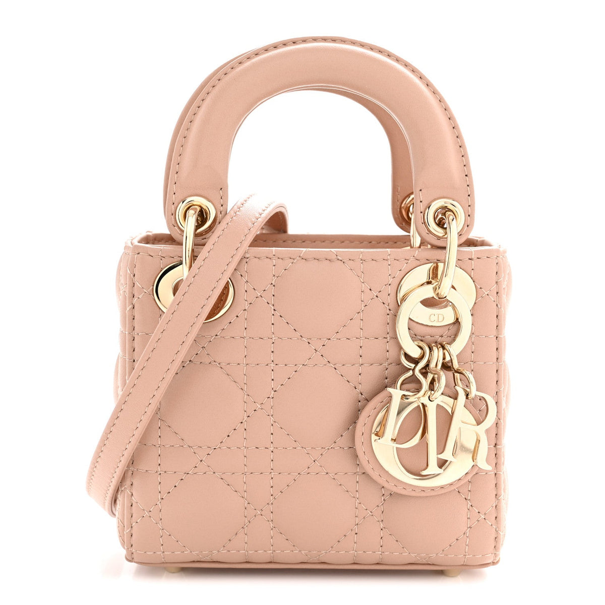 Lambskin Cannage Micro Lady Dior Rose Des Vents AT My store