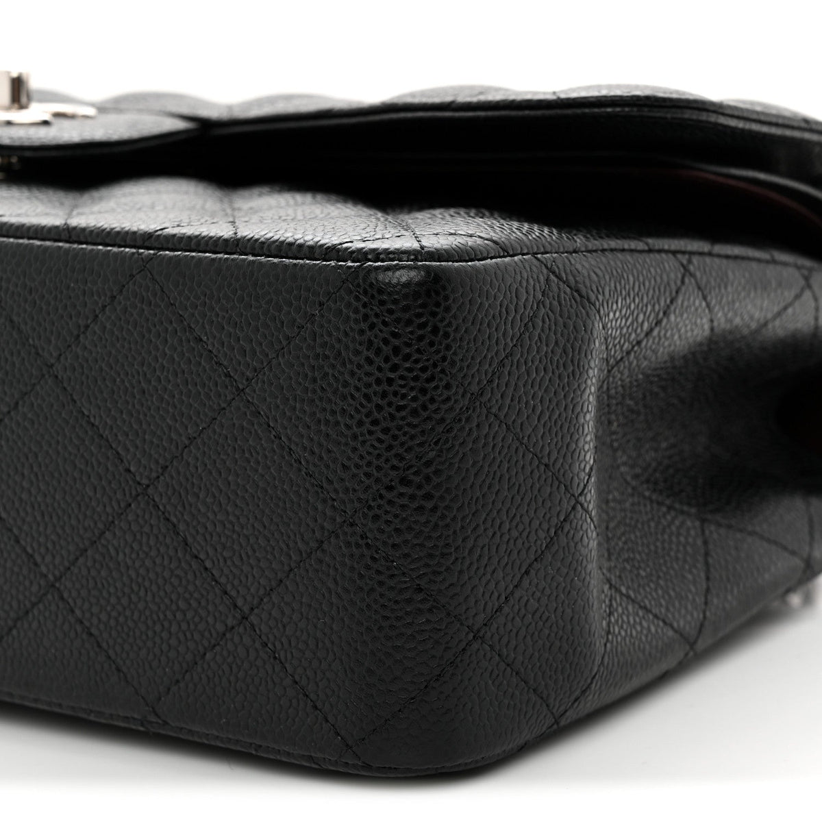 Caviar Quilted Jumbo Double Flap Black At My store