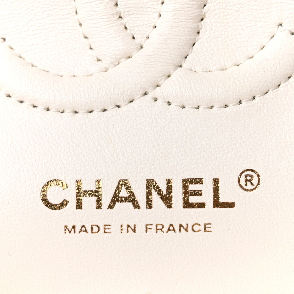 Caviar Quilted Small Double Flap White At My store