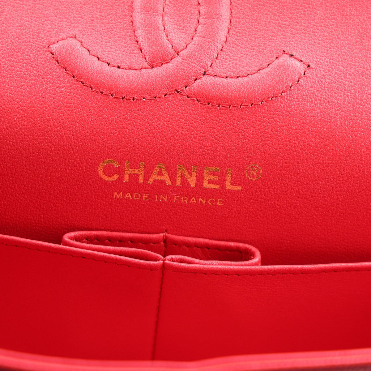 Caviar Quilted Small Double Flap Red At My store