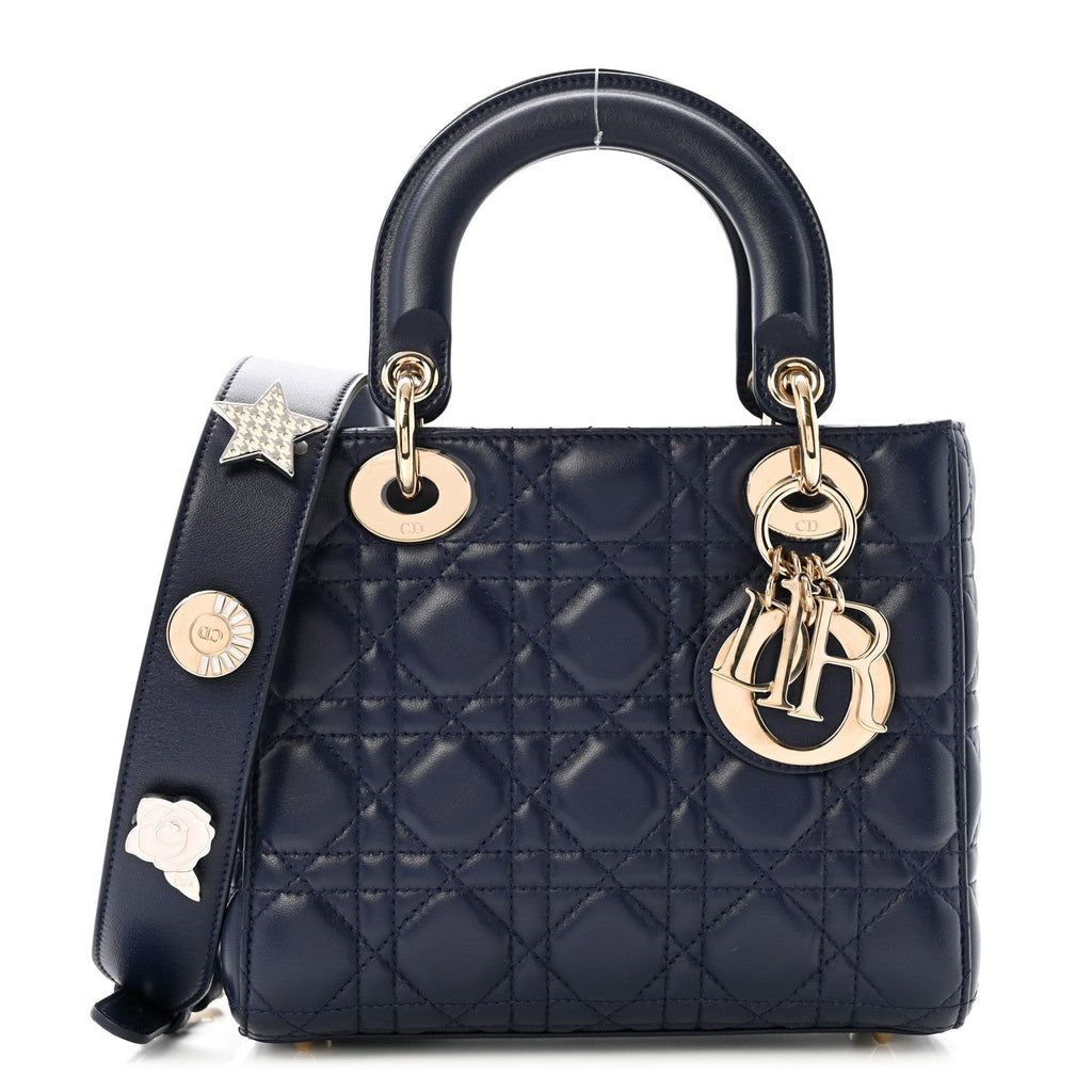 Lambskin Cannage Small Lucky Badges My Lady Dior Navy AT My store
