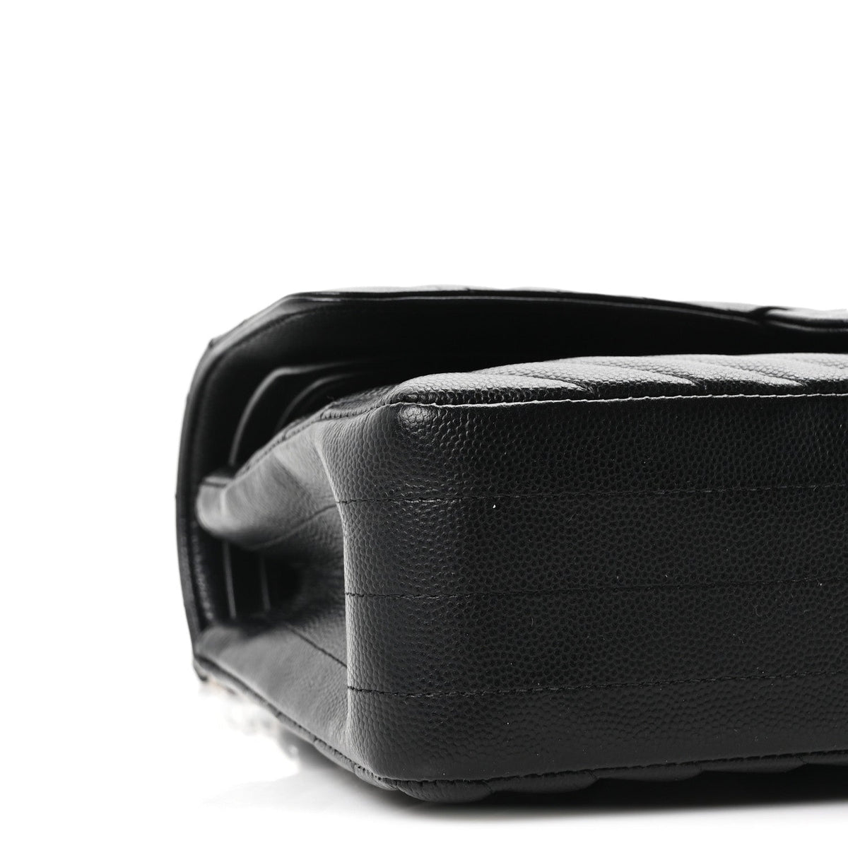Caviar Chevron Quilted Medium Double Flap Black At My store