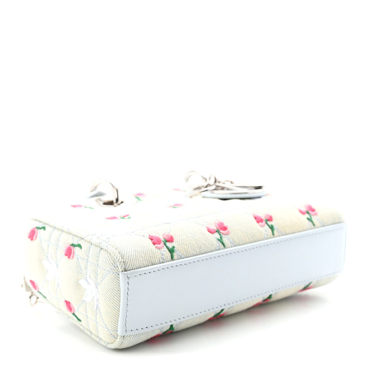 Denim Cannage Embroidered Doves & Roses Dioramour Mini Lady D-Joy Blue Multicolor AT My store