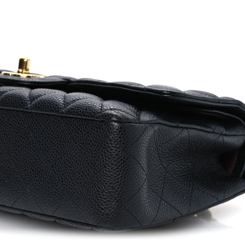 Caviar Quilted Medium Double Flap Black At My store