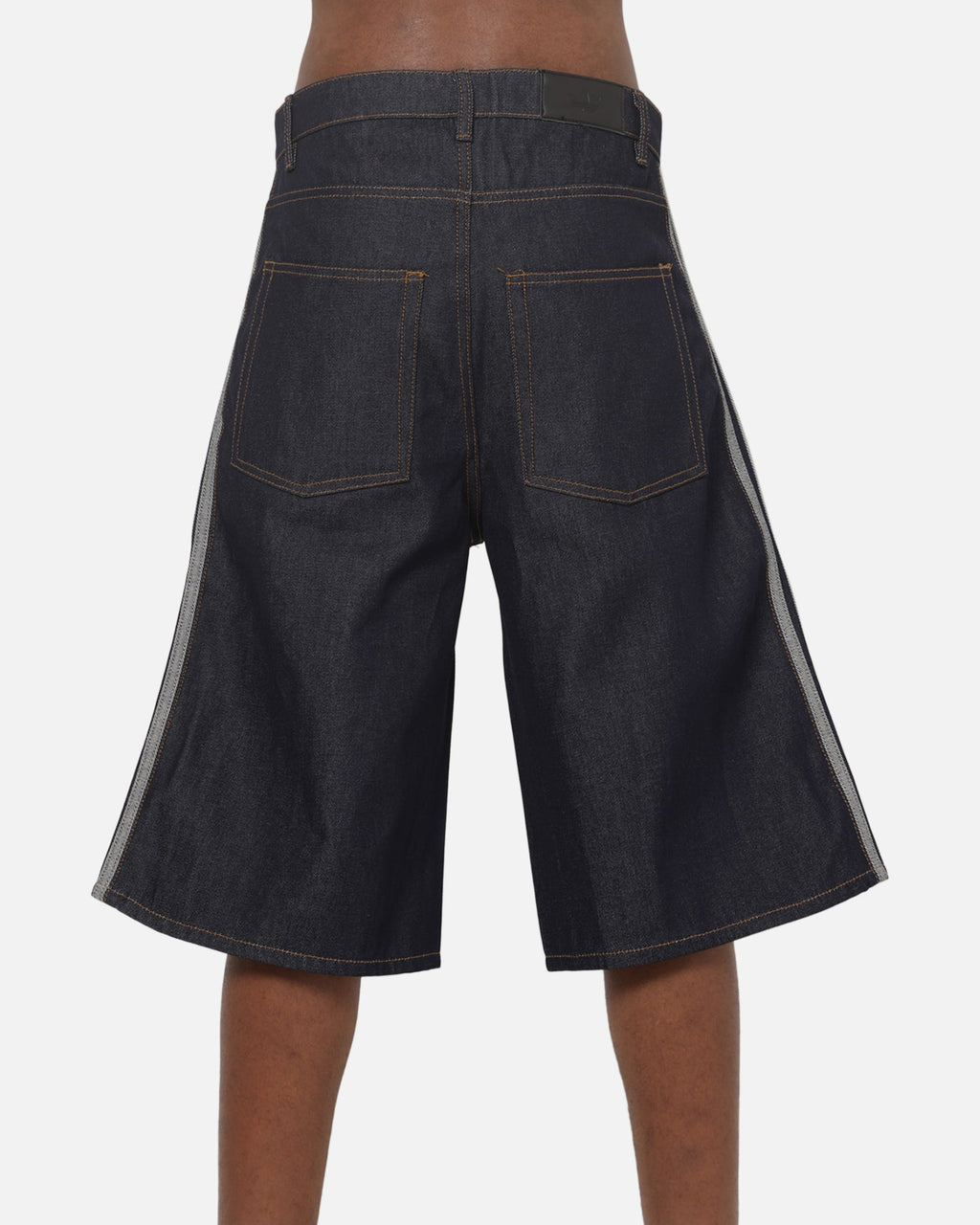 Best-Selling Adidas  Adicolor Jorts Mid-Rise Straight Leg Firebird Shorts Indigo Denim