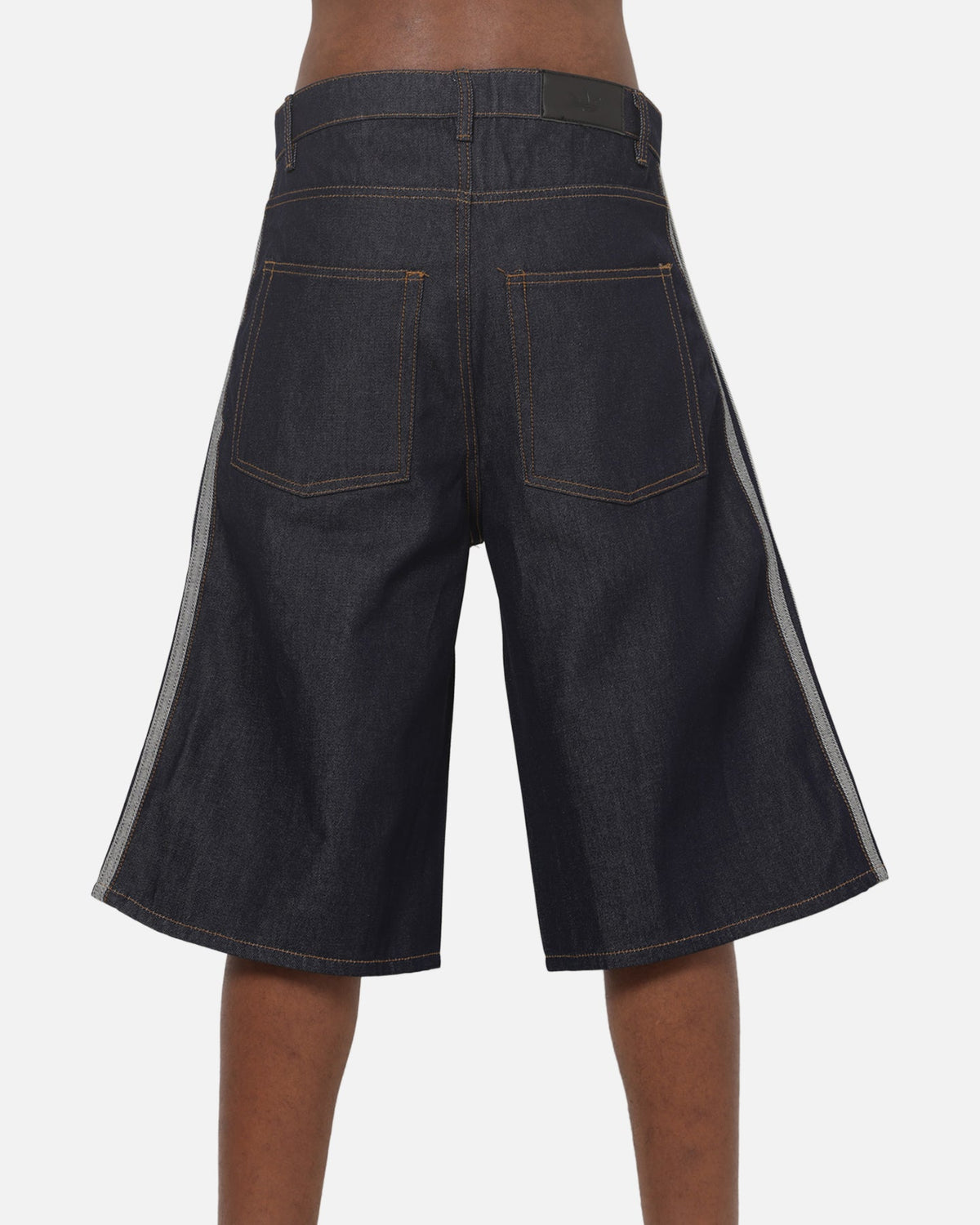 Best-Selling Adidas  Adicolor Jorts Mid-Rise Straight Leg Firebird Shorts Indigo Denim