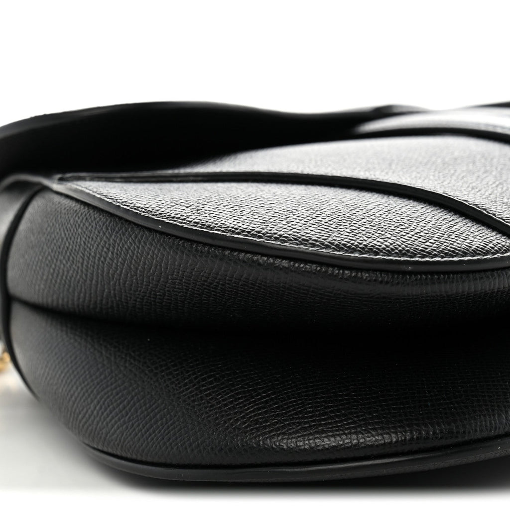 Grained Calfskin Saddle Bag With Strap Black AT My store