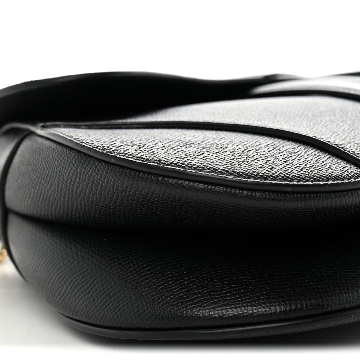 Grained Calfskin Saddle Bag With Strap Black AT My store
