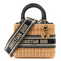 Wicker Oblique Medium Lady Dior Bag Blue AT My store