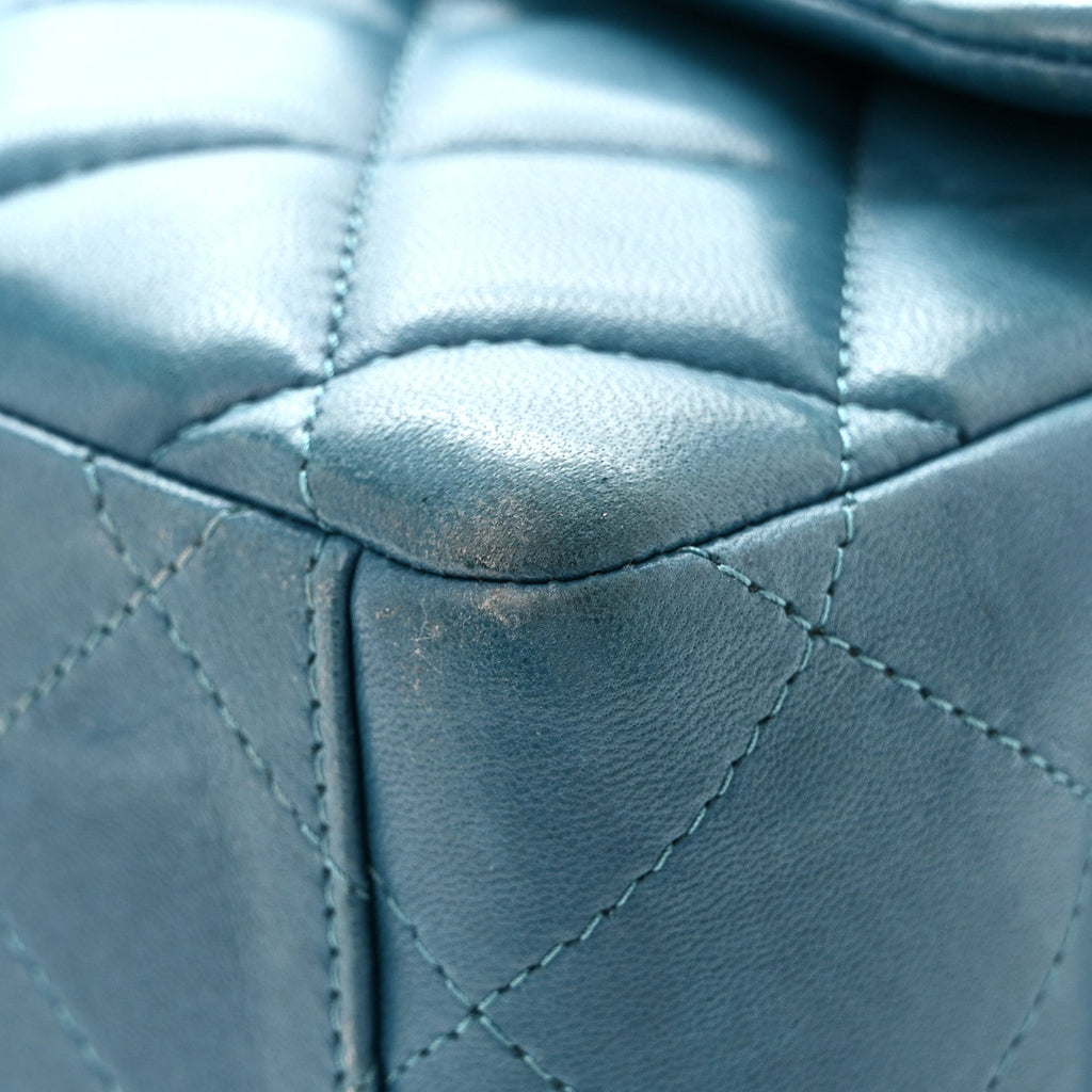 Lambskin Quilted Maxi Double Flap Turquoise At My store