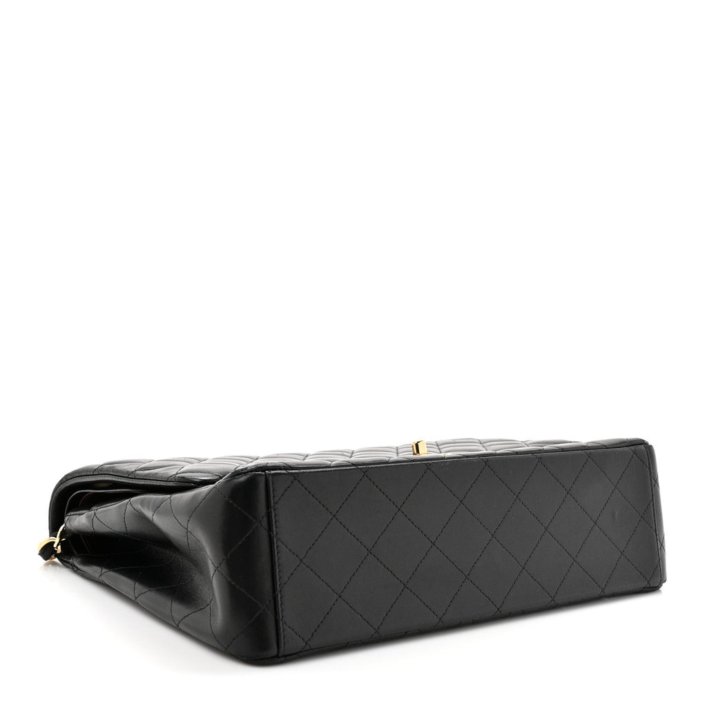 Lambskin Quilted Maxi Double Flap Black At My store