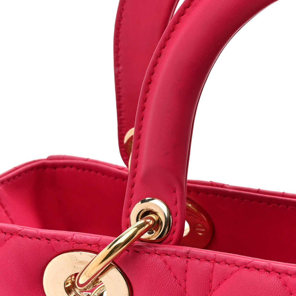 Lambskin Cannage Medium Lady Dior Fuchsia AT My store