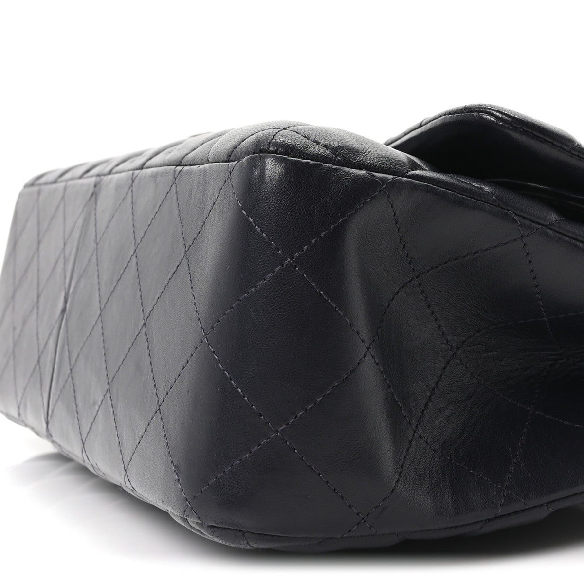 Lambskin Quilted Jumbo Double Flap Navy At My store
