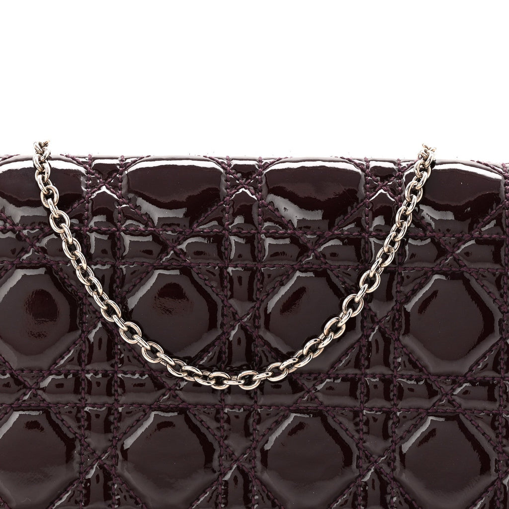 Patent Cannage Lady Dior Chain Wallet Purple AT My store