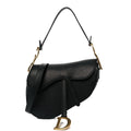 Grained Calfskin Saddle Bag With Strap Black AT My store