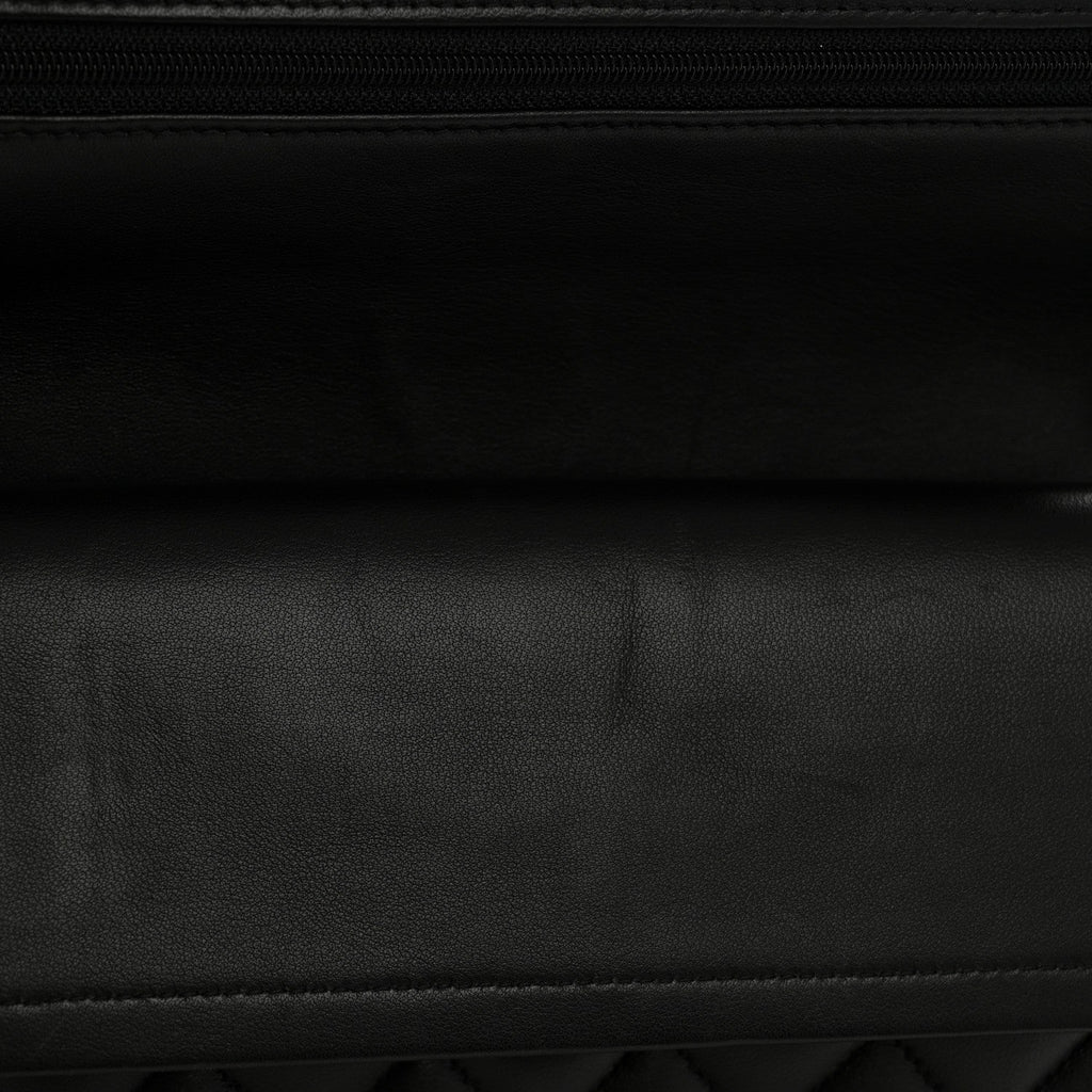 Lambskin Quilted Medium Double Flap Black At My store