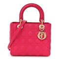 Lambskin Cannage Medium Lady Dior Fuchsia AT My store
