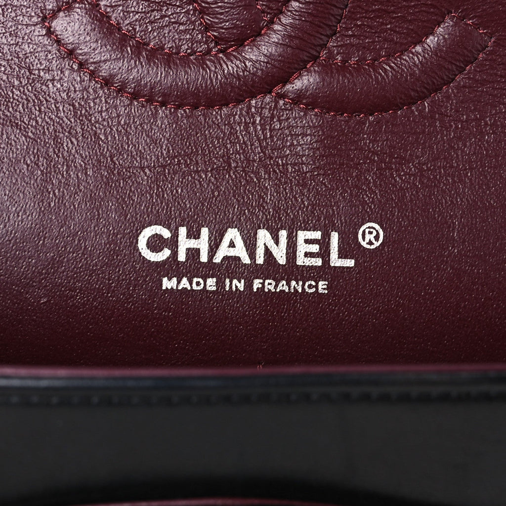 Lambskin Quilted Medium Double Flap Black Black At My store
