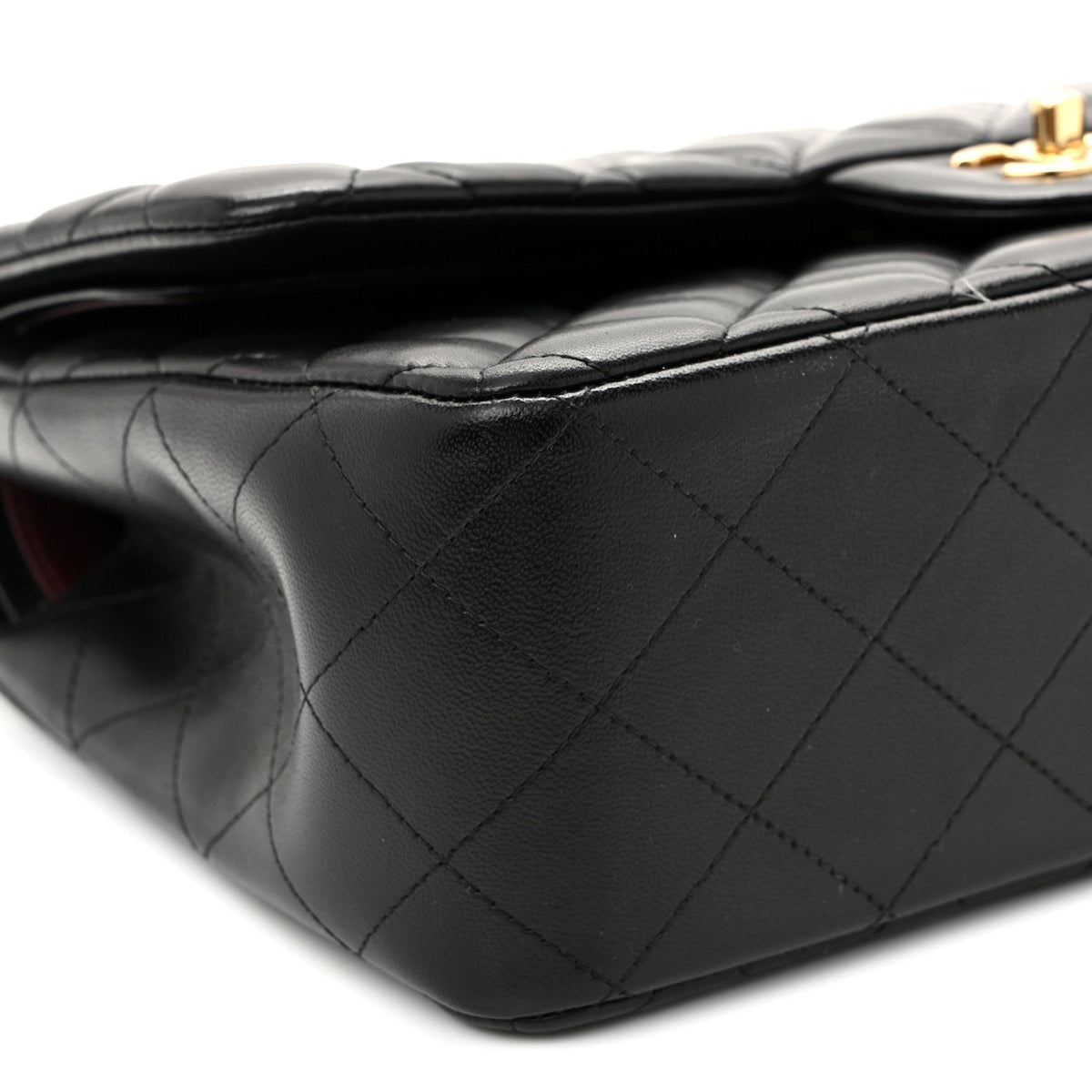 Lambskin Quilted Jumbo Double Flap Black At My store