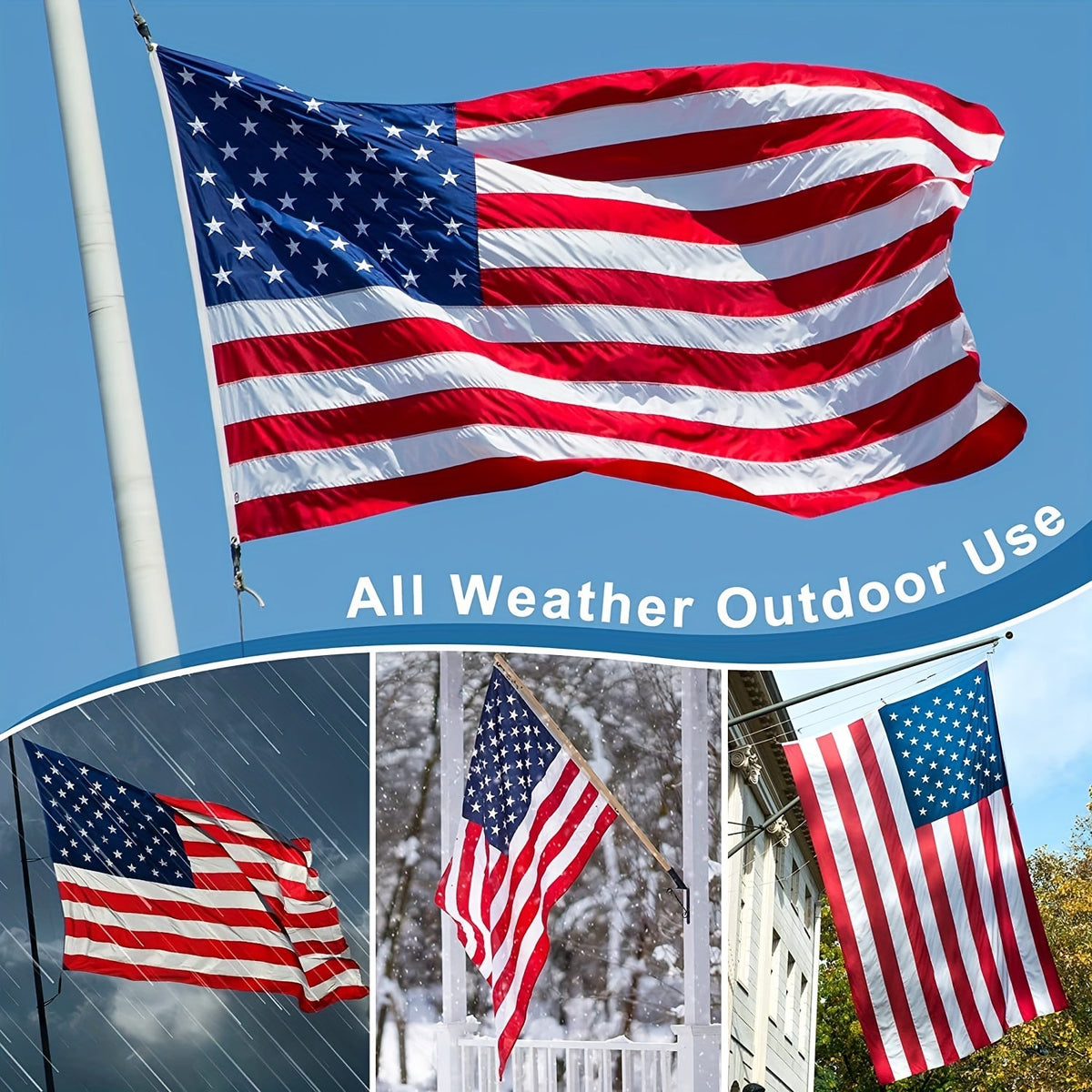 2026 New Production 1pc American Flag 3x5 Ft TearProof For Outside, Build To Long Lasting, Fade Resistant Spun Polyester, High Wind US Outdoor Flags Embroidered Stars, Sewn Stripes, Brass Grommet