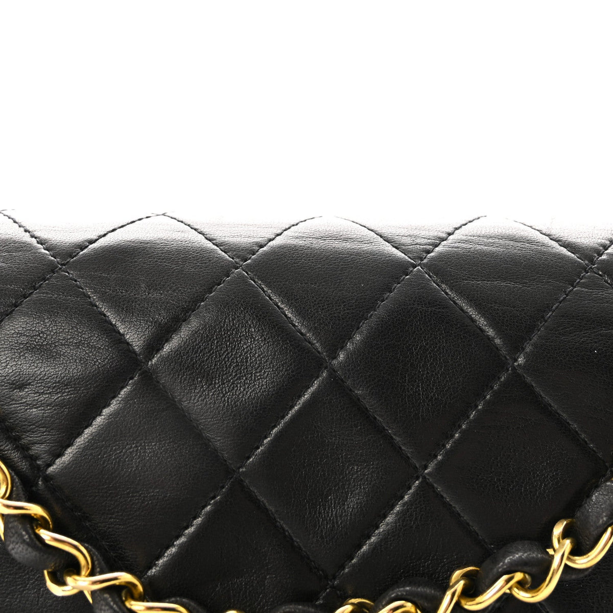 Lambskin Quilted Medium Double Flap Black At My store