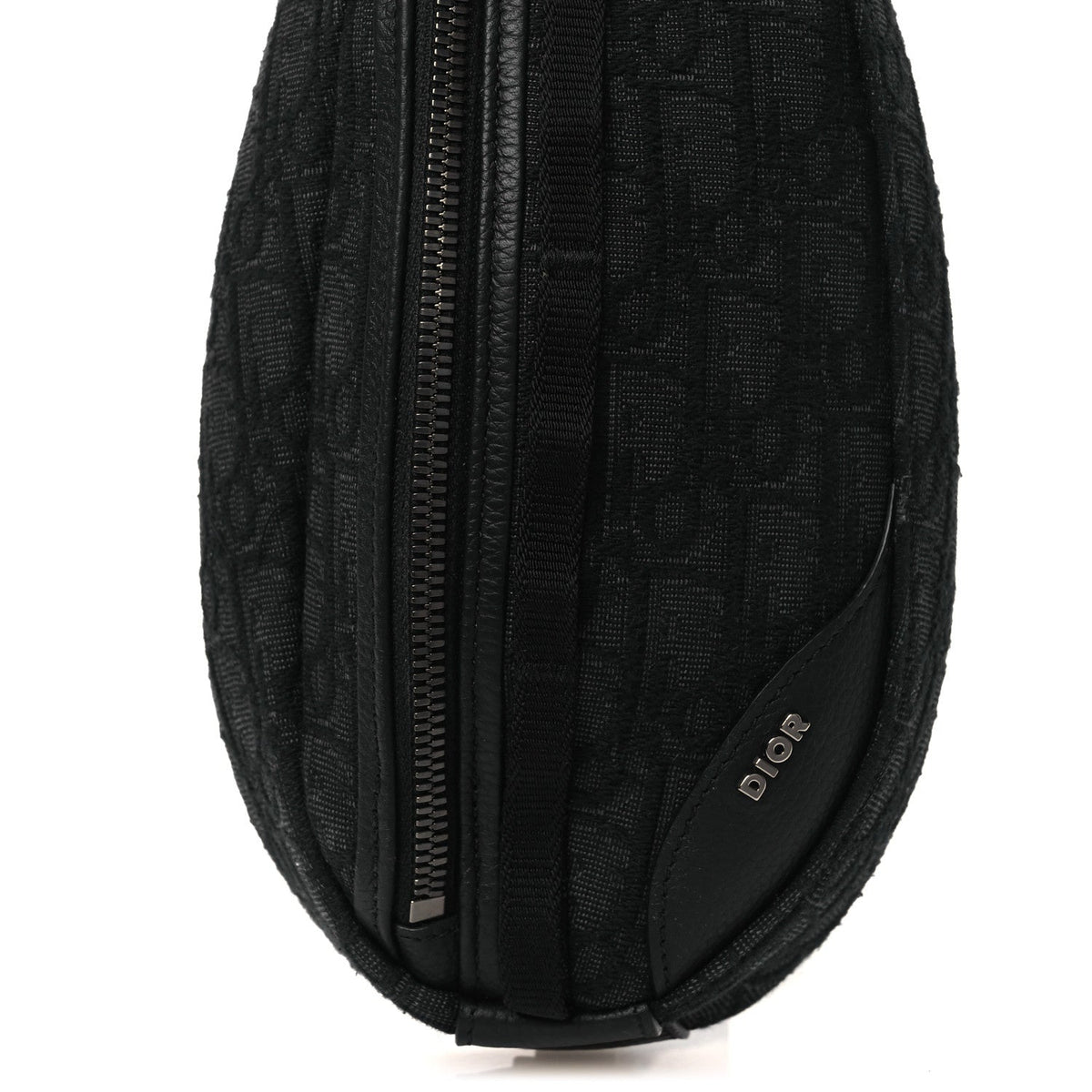 Grained Calfskin Oblique Scarab Sling Bag Black AT My store