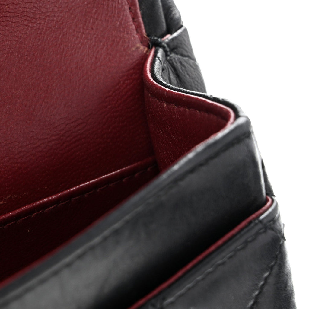Lambskin Quilted Small Double Flap Black At My store