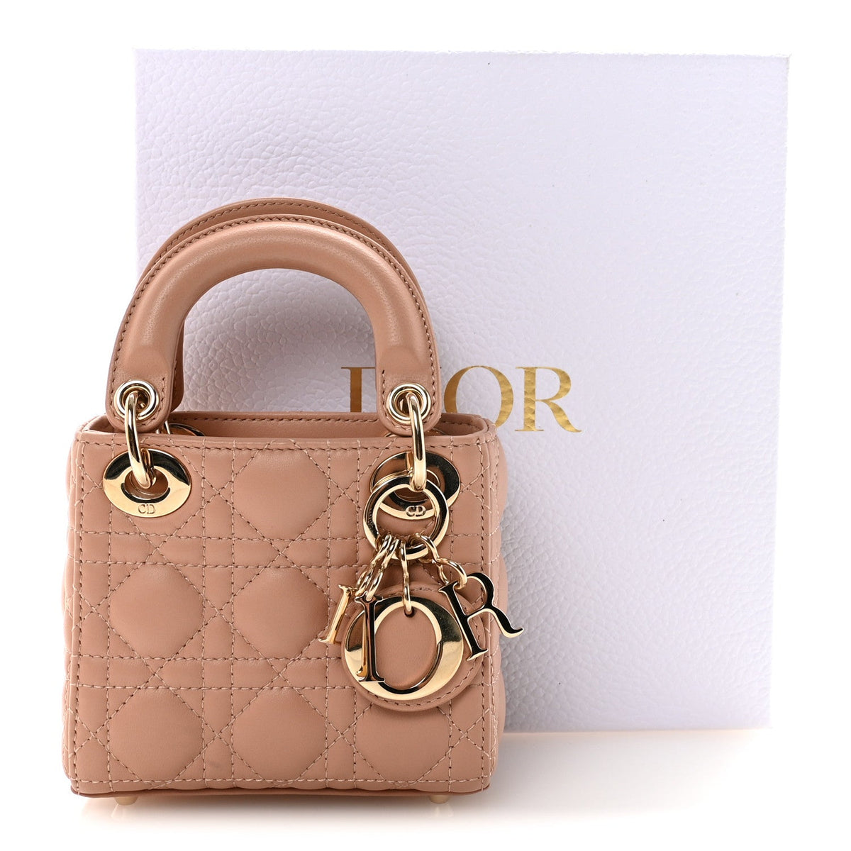 Lambskin Cannage Micro Lady Dior Rose Des Vents AT My store