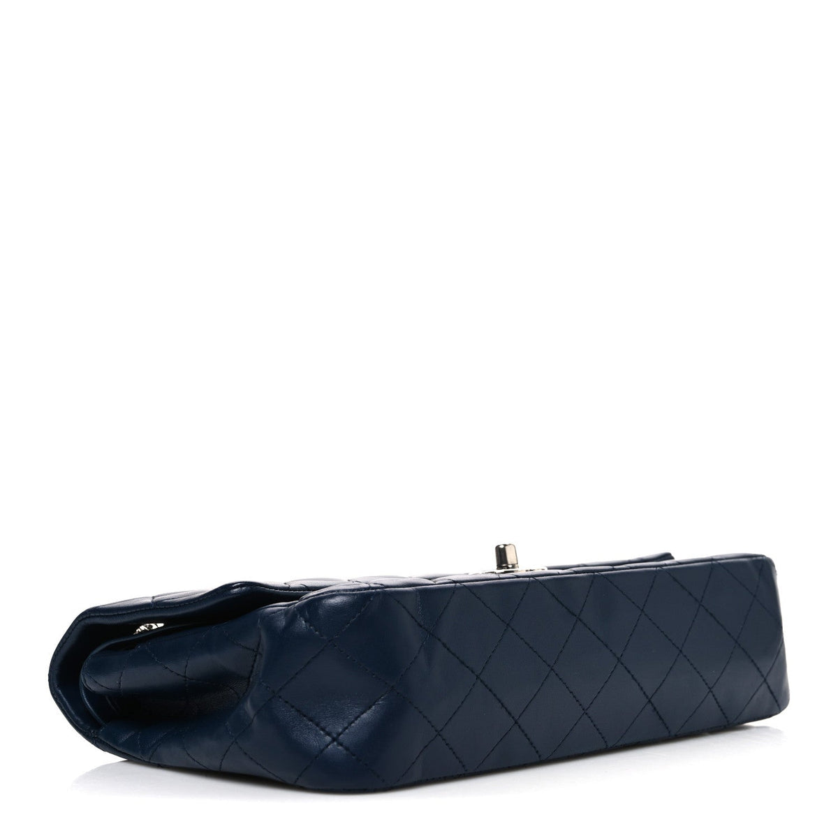 Lambskin Quilted Medium Double Flap Navy At My store