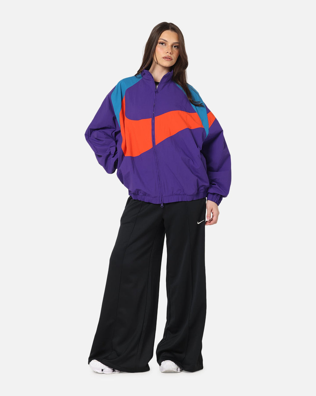 Top Seller Nike Women's Sportswear Mid-Rise Wide-Leg Track Pants Black/Black/Sail
