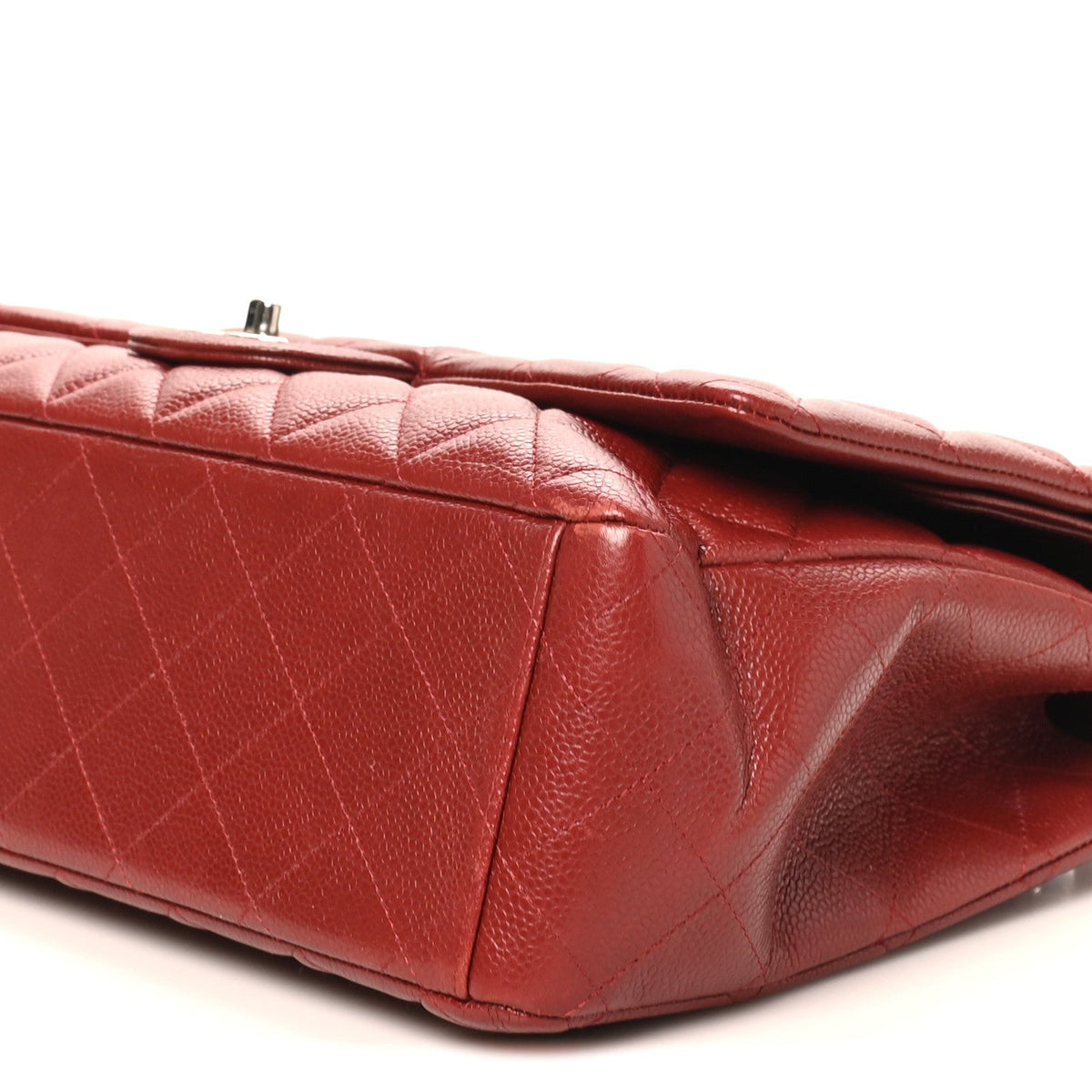 Caviar Quilted Maxi Double Flap Dark Red At My store