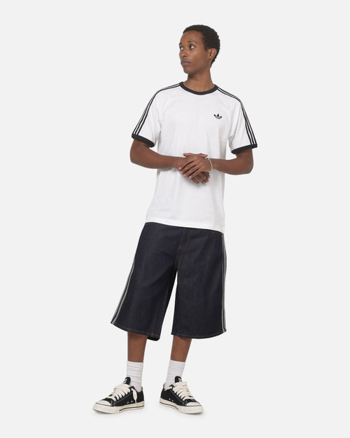 Best-Selling Adidas  Adicolor Jorts Mid-Rise Straight Leg Firebird Shorts Indigo Denim