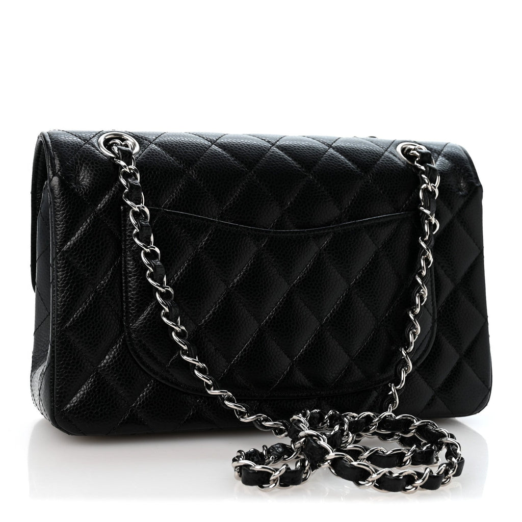 Caviar Quilted Small Double Flap Black At My store