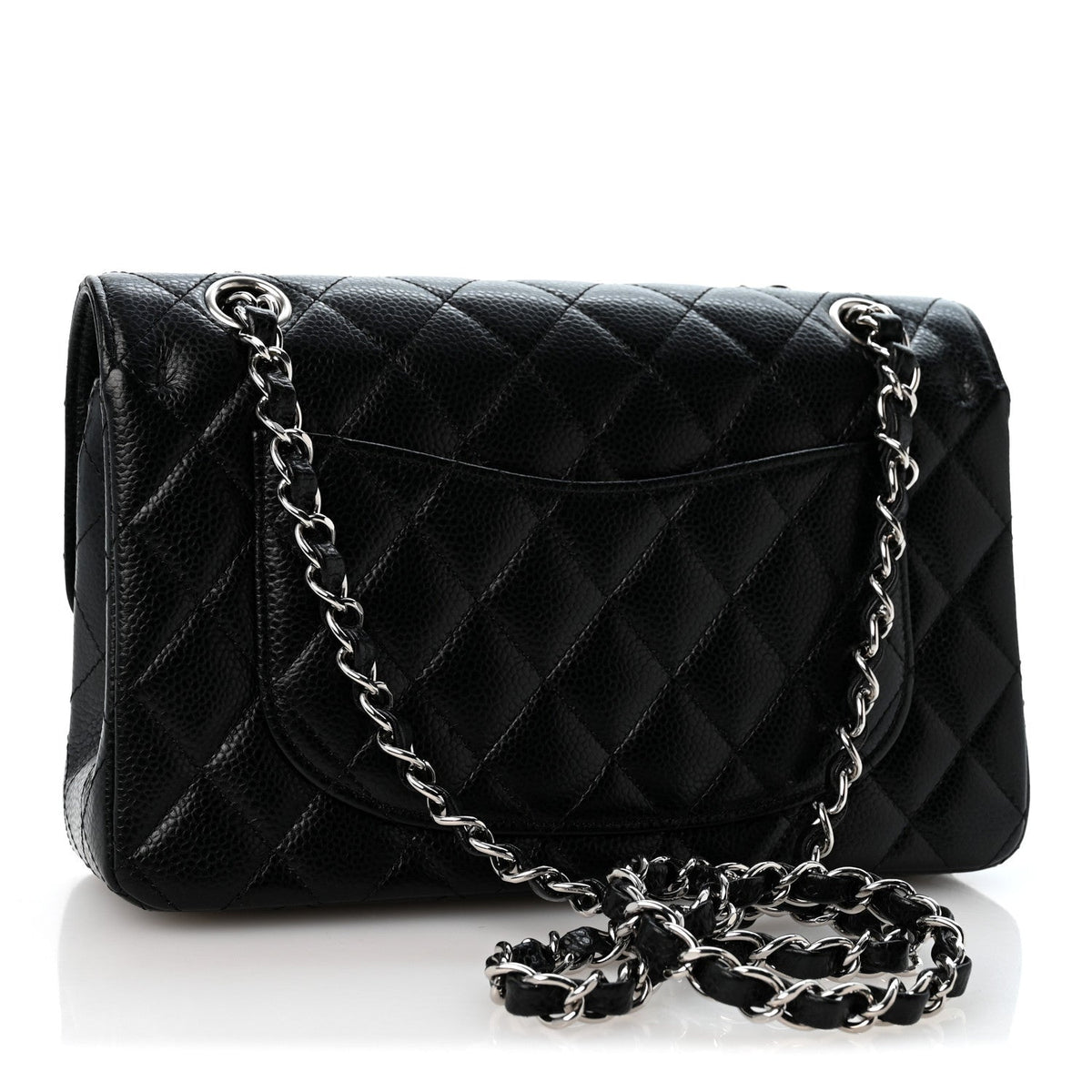 Caviar Quilted Small Double Flap Black At My store
