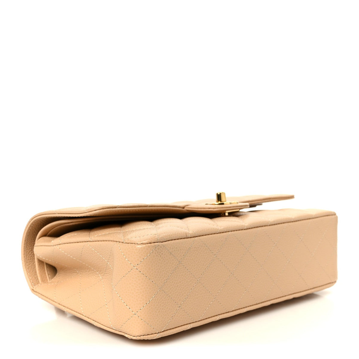 Caviar Quilted Medium Double Flap Beige At My store