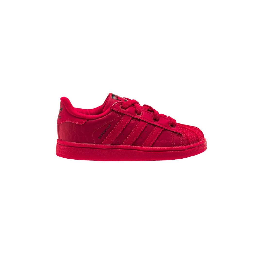 New Arrival Adidas Original SUPERSTAR TRIPLE RED EL Infant - RAYRED/RAYRED/CBLACK/ROURAY/ROURAY/NOIESS