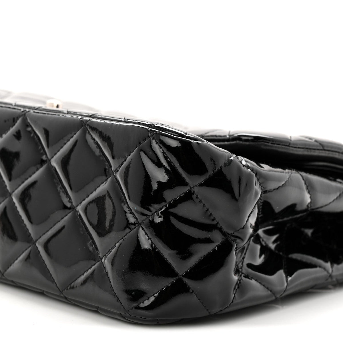 Patent Quilted Jumbo Double Flap Black At My store