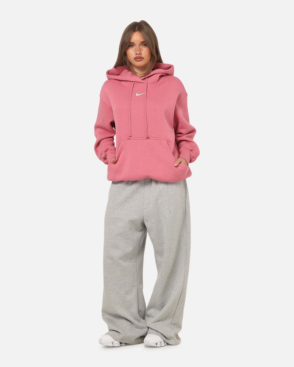 Top Seller Nike Women's Sportswear Phoenix Fleece Oversized Pullover Hoodie Peony/Sail