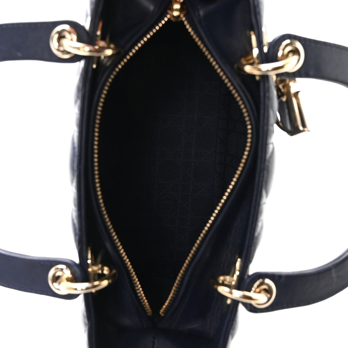 Lambskin Cannage Medium Lady Dior Navy Blue AT My store