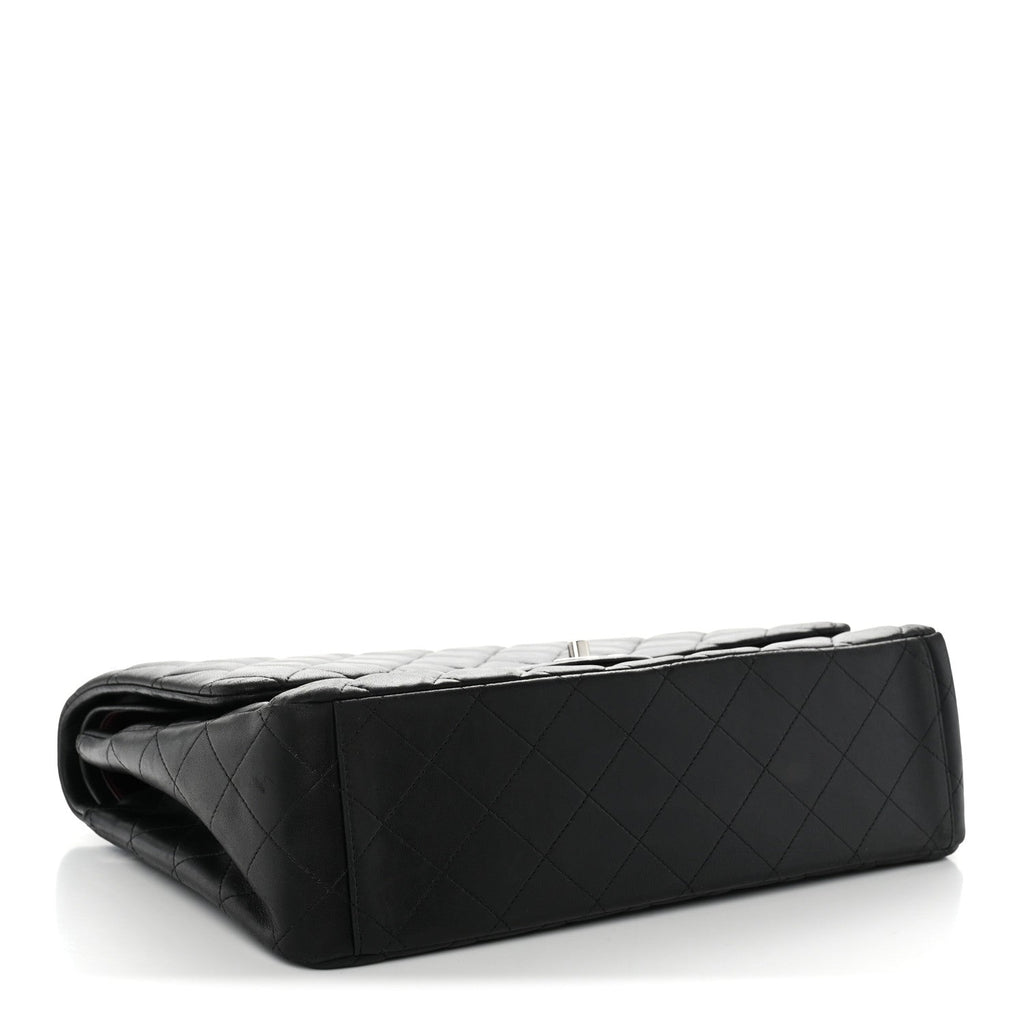 Lambskin Quilted Maxi Double Flap Black At My store
