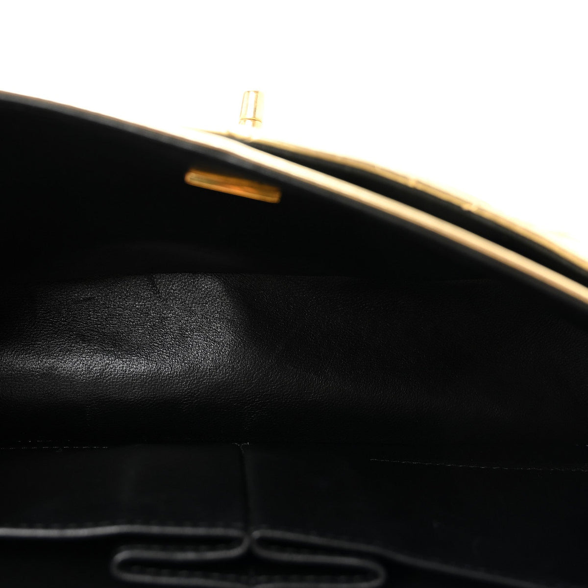 Hammered Metallic Calfskin Quilted Small Double Flap Gold At My store