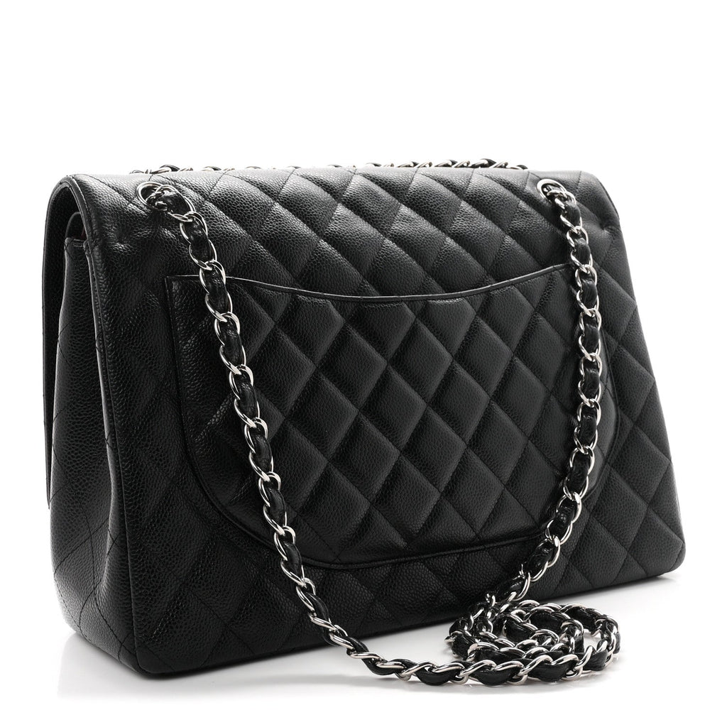 Caviar Quilted Maxi Double Flap Black At My store