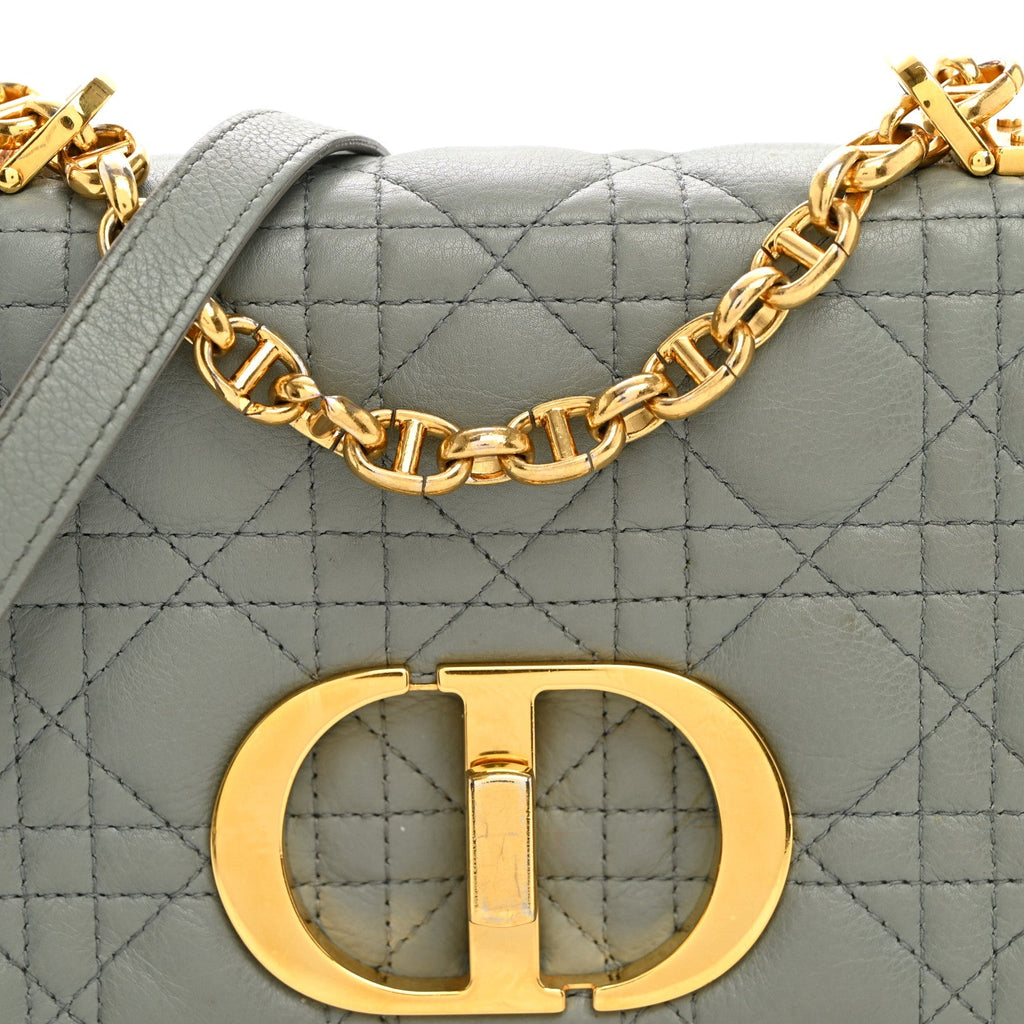 Calfskin Cannage Small Caro Bag Grey AT My store